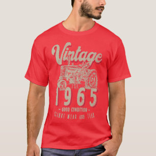 Camiseta Nascer De Aniversário Do Vintage Trator Farmer Em