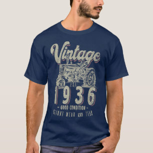 Camiseta Nascer De Aniversário Do Vintage Trator Farmer Em 