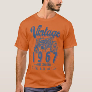 Camiseta Nascer De Aniversário Do Vintage Trator Farmer Em