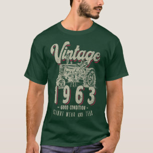 Camiseta Nascer De Aniversário Do Vintage Trator Farmer Em