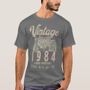 Camiseta Nascer De Aniversário Do Vintage Trator Farmer Em