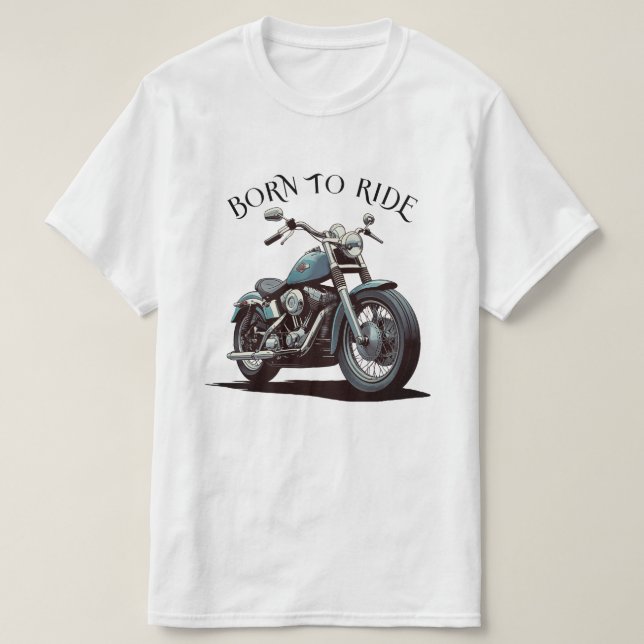 Camiseta Nascer De Biker Entusiasta De Motociclismo Para Ci (Frente do Design)