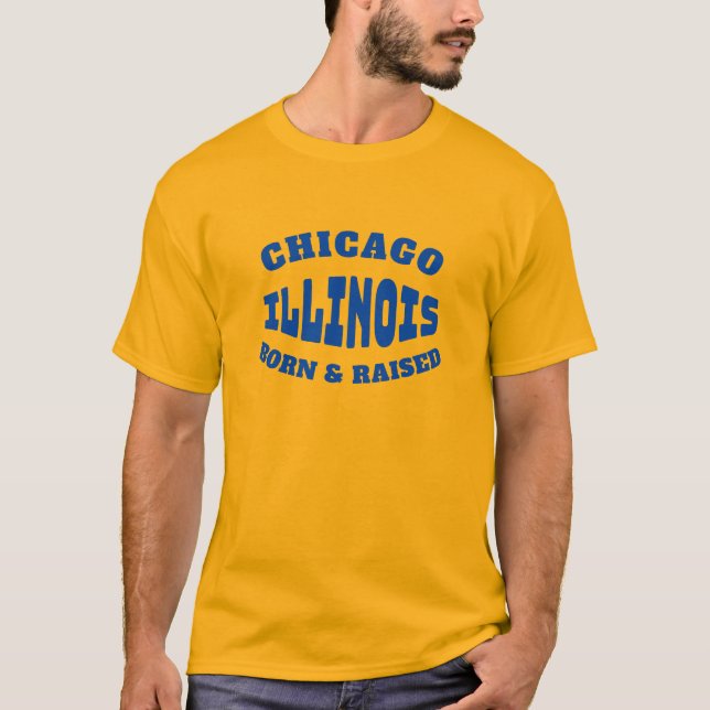 Camiseta Nascer de Chicago Illinois e T-Shirt criado (Frente)