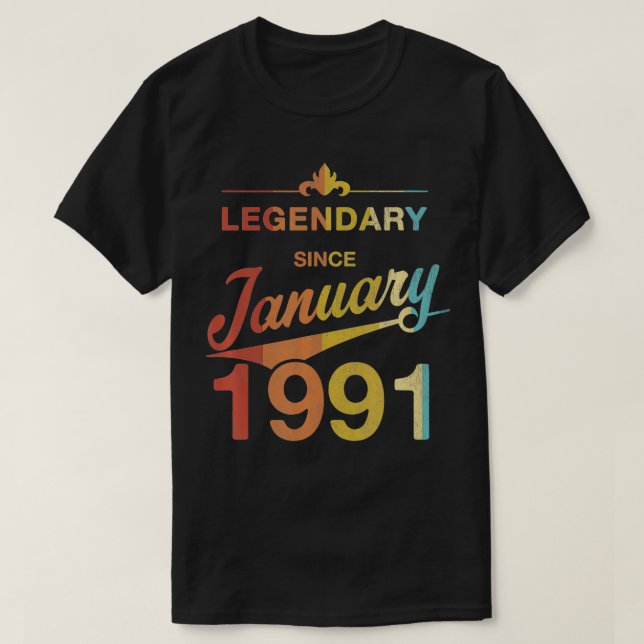 Camiseta nascer de colheita de aniversário de 30 anos de pr (Frente do Design)