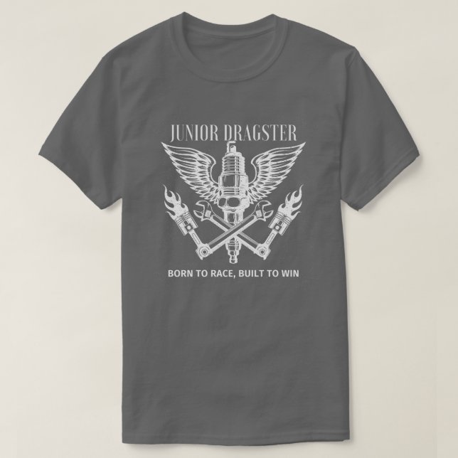 Camiseta Nascer De Dragster Júnior Para Corrida Construída  (Frente do Design)