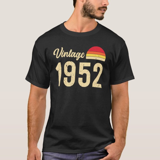 Camiseta Nascer De Estilo Vintage Em 1952 (Frente)