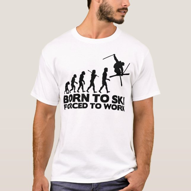 CAMISETA NASCER DE EVOLUÇÃO DO SKIER PARA SKI FORÇADO A TRA (Frente)