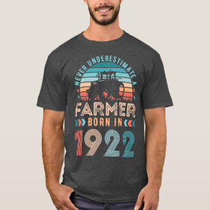 Camiseta Nascer de fazendeiros em 1922 Presente 100º Aniver