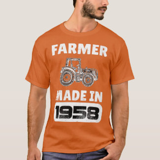 Camiseta Nascer De Fazendeiros Vintage Em 1958 Fa De 65 Ano