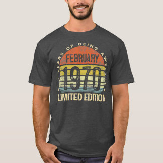 Camiseta Nascer de fevereiro de 1970 Edição limitada presen