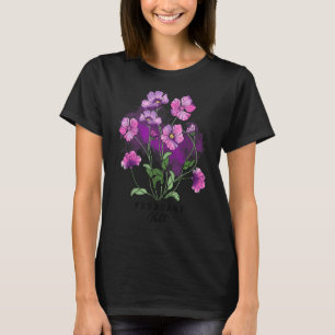 Camiseta Nascer De Flor Do Mês De Nascimento Em Febres Viol