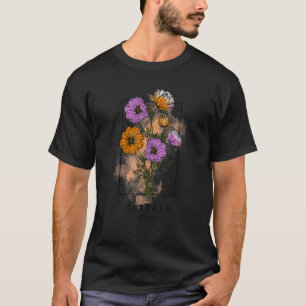 Camiseta Nascer De Flor Do Mês De Nascimento Em Outubro De