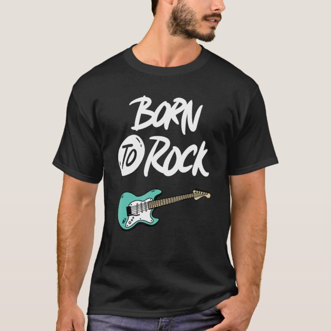 Camiseta nascer de guitarra para rock (Frente)