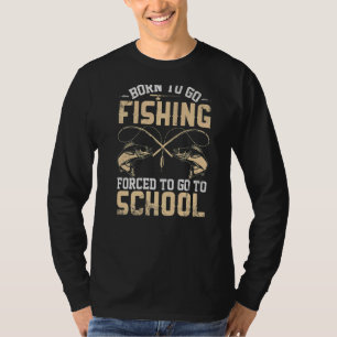 Camiseta Nascer De Ir Pescar Forçado A Ir À Pesca Escolar