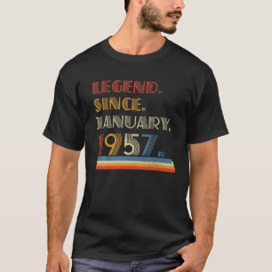 Camiseta Nascer De Janeiro De 1957 Legenda Desde Janeiro De
