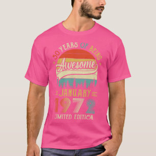 Camiseta Nascer De Janeiro De 1972 50º Aniversário Feito Em