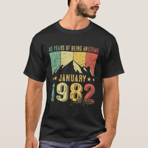 Camiseta nascer De Janeiro De 1982 40 Anos De Estágio