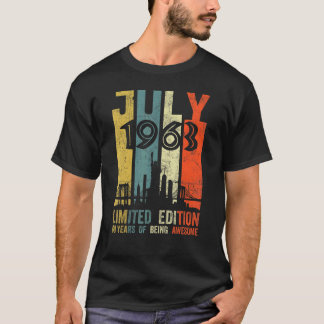 Camiseta Nascer de julho de 1963 60º Aniversário