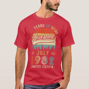 Camiseta Nascer De Julho De 1982 aniversário de 40 anos Fei