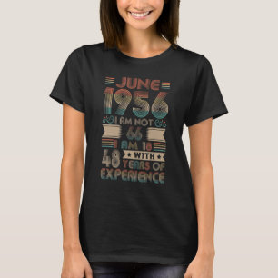 Camiseta Nascer De Junho De 1956 66º Aniversário Feito Em 1