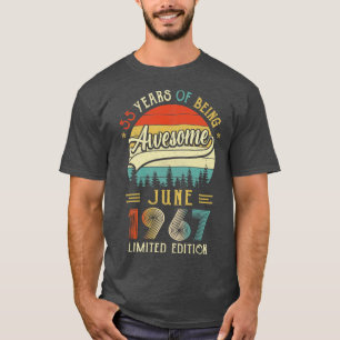 Camiseta Nascer De Junho De 1967 55º Aniversário Feito Em 1