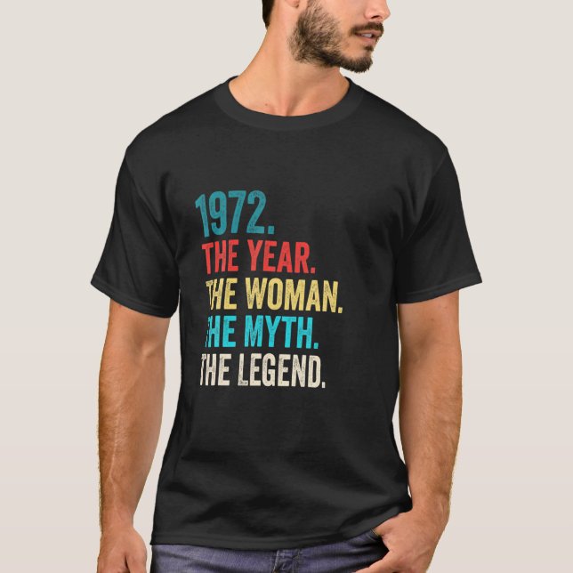 Camiseta Nascer De Legenda Em 1972, Mulher De 50 Anos Nasci (Frente)