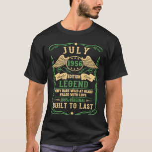 Camiseta Nascer De Legenda Em JULHO DE 1956 64º Aniversário