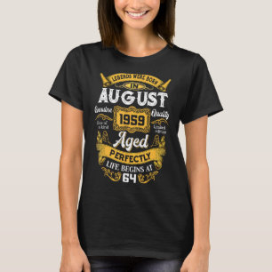 Camiseta nascer De Legendas Com 64 Anos Em Agosto De 1959 6