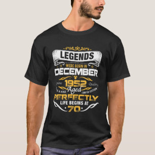 Camiseta nascer De Legendas Com 70 Anos Em Dezembro De 1952