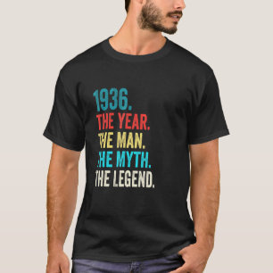 Camiseta Nascer De Legendas Em 1936 Homem 86 Anos 86