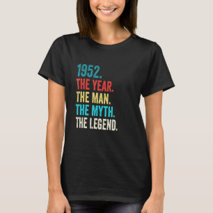 Camiseta Nascer De Legendas Em 1952 Homem 70 Anos 70