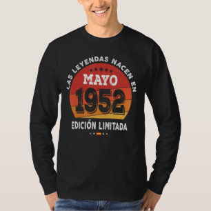 Camiseta Nascer De Legendas Em Maio De 1952 Aniversário De