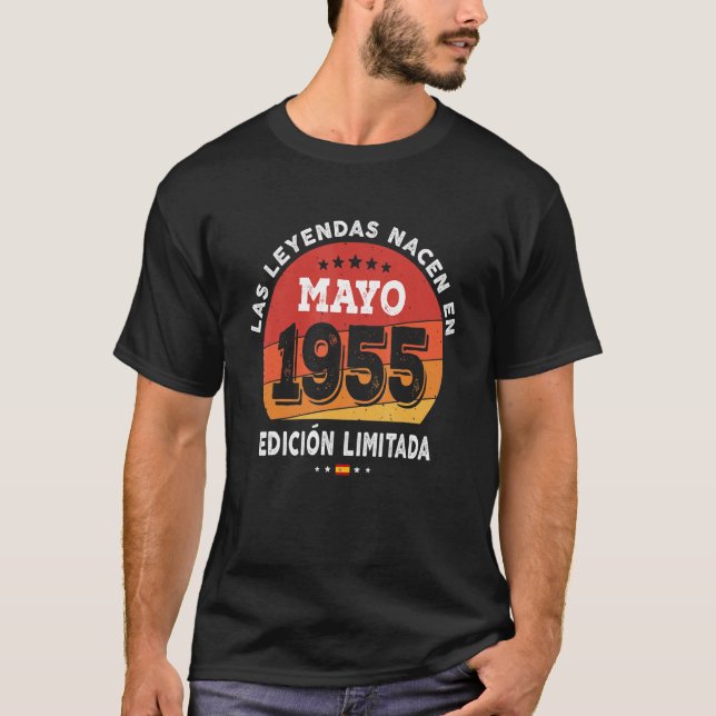 Camiseta Nascer De Legendas Em Maio De 1955 67º Aniversário (Frente)