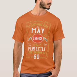Camiseta Nascer De Legendas Em Maio De 1962 60º Aniversário