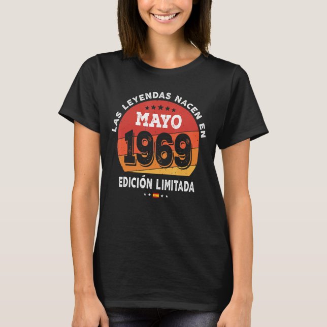 Camiseta Nascer De Legendas Em Maio De 1969 53 Anos 53 Anos (Frente)