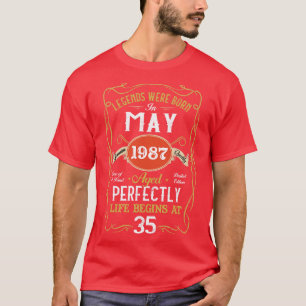 Camiseta Nascer De Legendas Em Maio De 1987 35º Aniversário