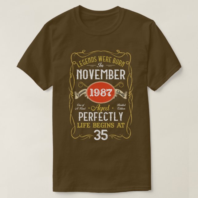 Camiseta Nascer De Legendas Em Novembro De 1987 35º Anivers (Frente do Design)