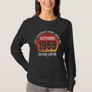 Camiseta Nascer De Legendas Em Outubro De 1959 63º Aniversá