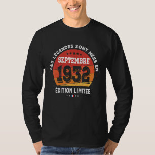 Camiseta Nascer De Legendas Em Setembro De 1932 90 Aniversá