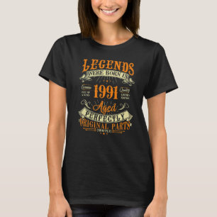 Camiseta nascer De Legendas Vintage Com 31 Anos Em 1991 31