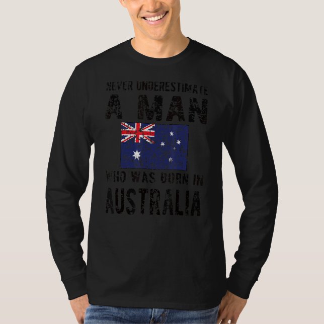 Camiseta Nascer De Mens Na Austrália Bandeira Australiana (Frente)