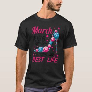 Camiseta Nascer De Mulher Em Março De 1956 Vivendo Minha M