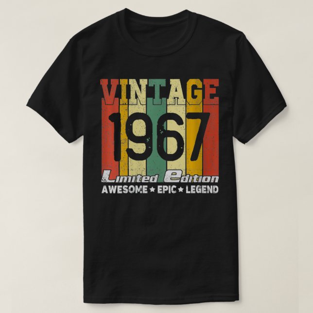 Camiseta Nascer De Mulheres Em 1967 54º Aniversário Gift Ad (Frente do Design)