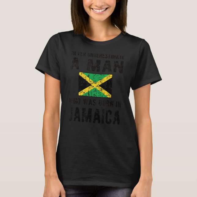 Camiseta Nascer De Mulheres Na Jamaica, Bandeira jamaicana (Frente)