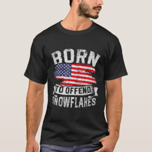 Camiseta Nascer De Ofender Flocos De Neve Nos EUA Bandeira