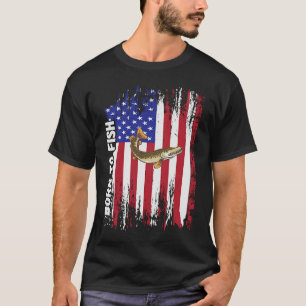 Camiseta Nascer De Pesca Retro Para Peixes Homens