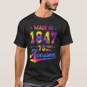 Camiseta nascer De Presente De 75 Anos Em 1947 Tie Dye 75Th