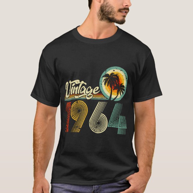 Camiseta nascer De Presentes Com 60 Anos Em 1964 Retro 60 (Frente)