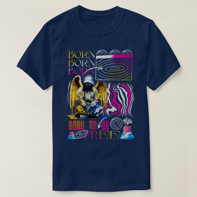 Camiseta Nascer de ser arte livre Estilo surreal (Frente do Design)