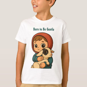 Camiseta Nascer de ser gentil" Óptica com a criança e a lâm
